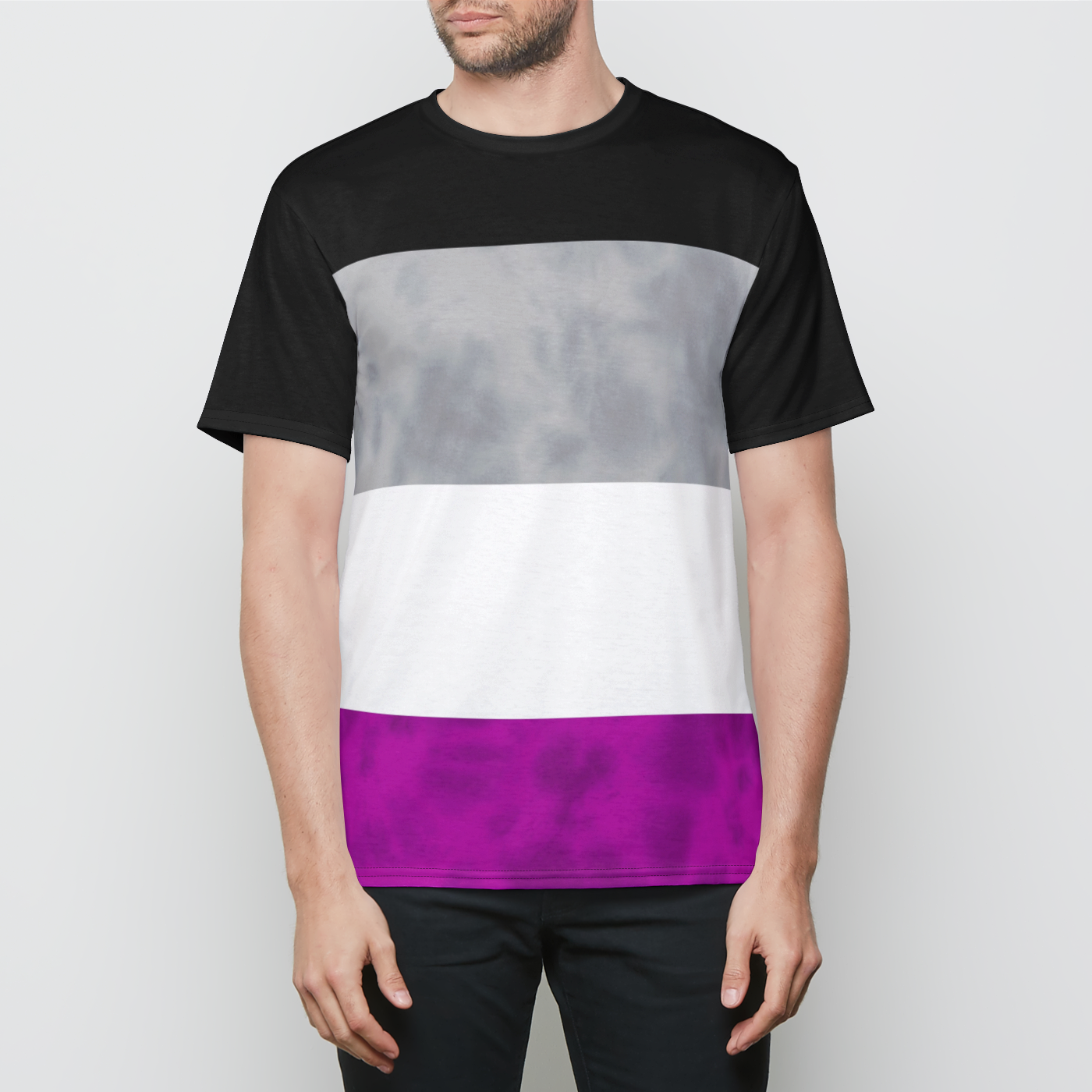 Asexual Pride Flag Tie Dye Mens T-Shirt