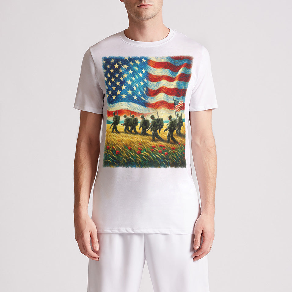 Patriotic American Flag Mens Premium T-Shirt