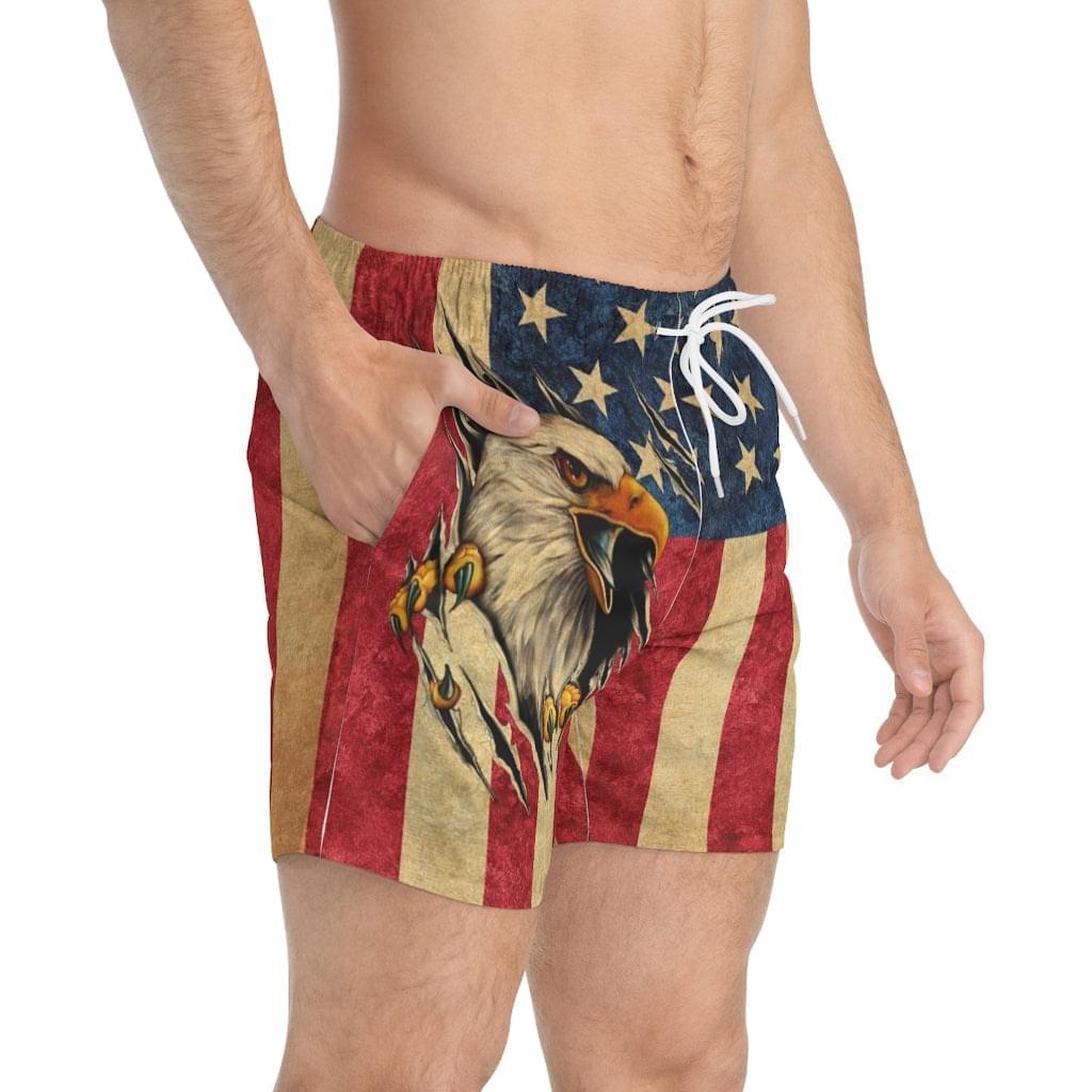American Flag Swim Trunks