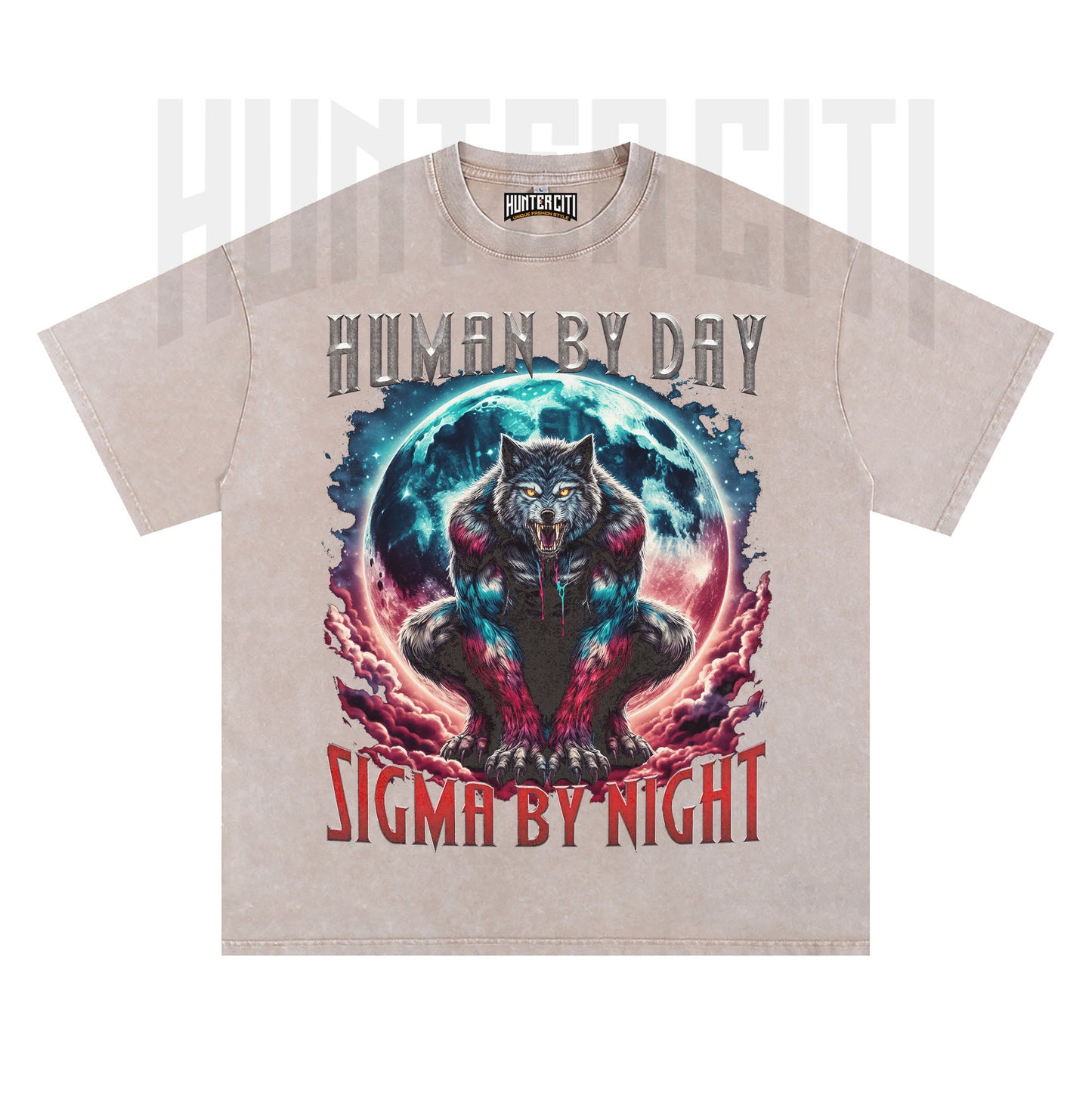 Human By Day Sigma By Night T-Shirt, Werewolf Sigma Meme Tee, Vintage Wolf Tshirt, Alpha Male Shirt, Lone Alpha Wolf Gift