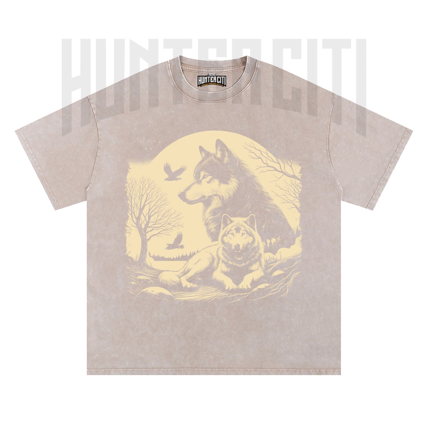 The Mountain Wolf T-Shirt, Vintage 90s Style Wolf Graphic Tee, Oversize Acid Wash Unisex T-Shirt, Perfect Gift for Wolf Lovers