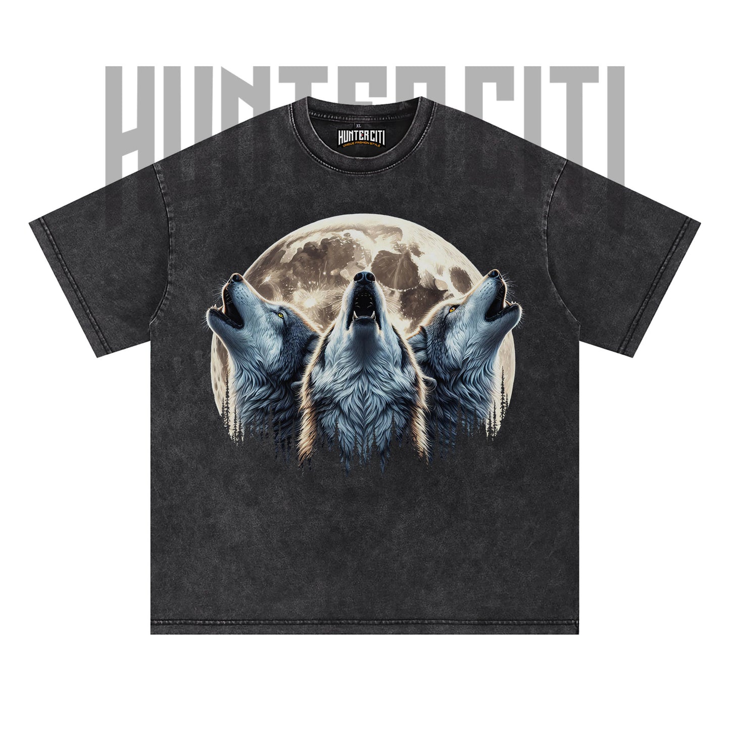 Three Wolf Moon T-Shirt, Vintage 90s Howling Wolf Graphic Tee, Wolf Pack Shirt, Oversize Acid Wash Unisex T-Shirt, Gift for Wolf Lovers