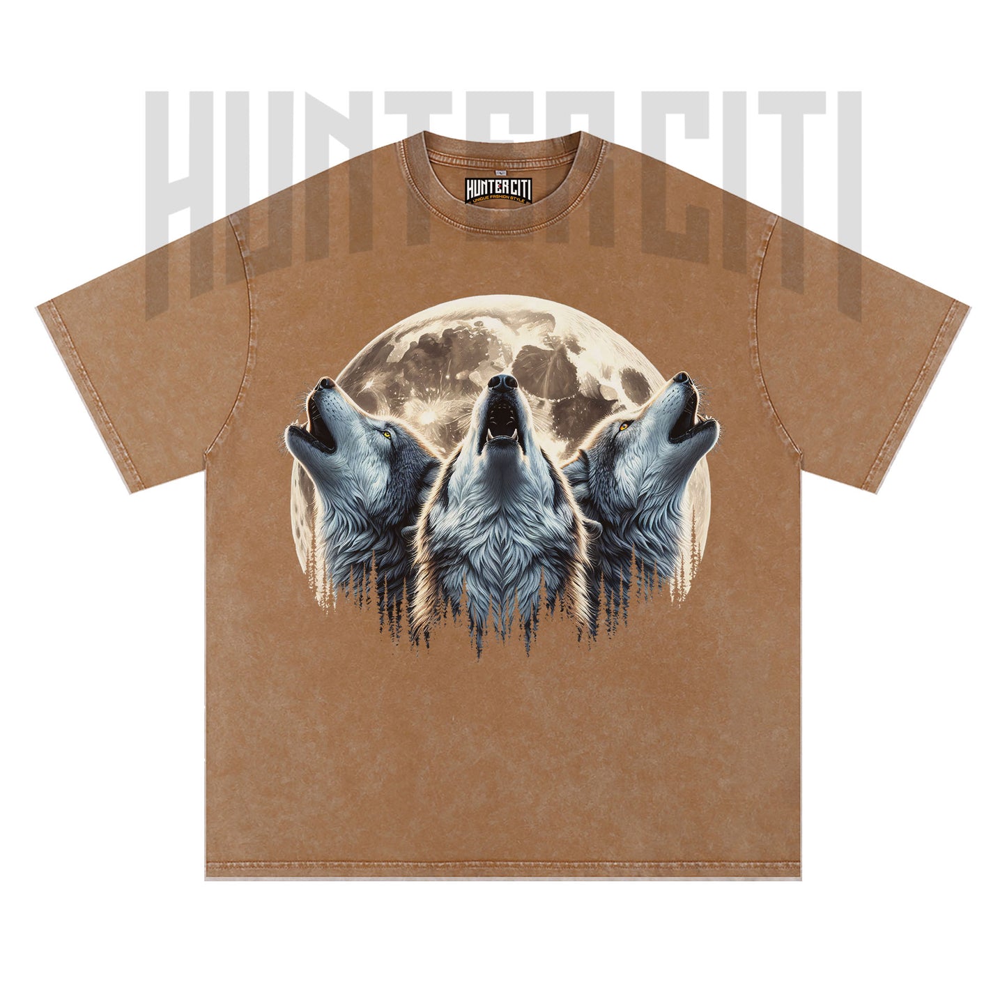 Three Wolf Moon T-Shirt, Vintage 90s Howling Wolf Graphic Tee, Wolf Pack Shirt, Oversize Acid Wash Unisex T-Shirt, Gift for Wolf Lovers