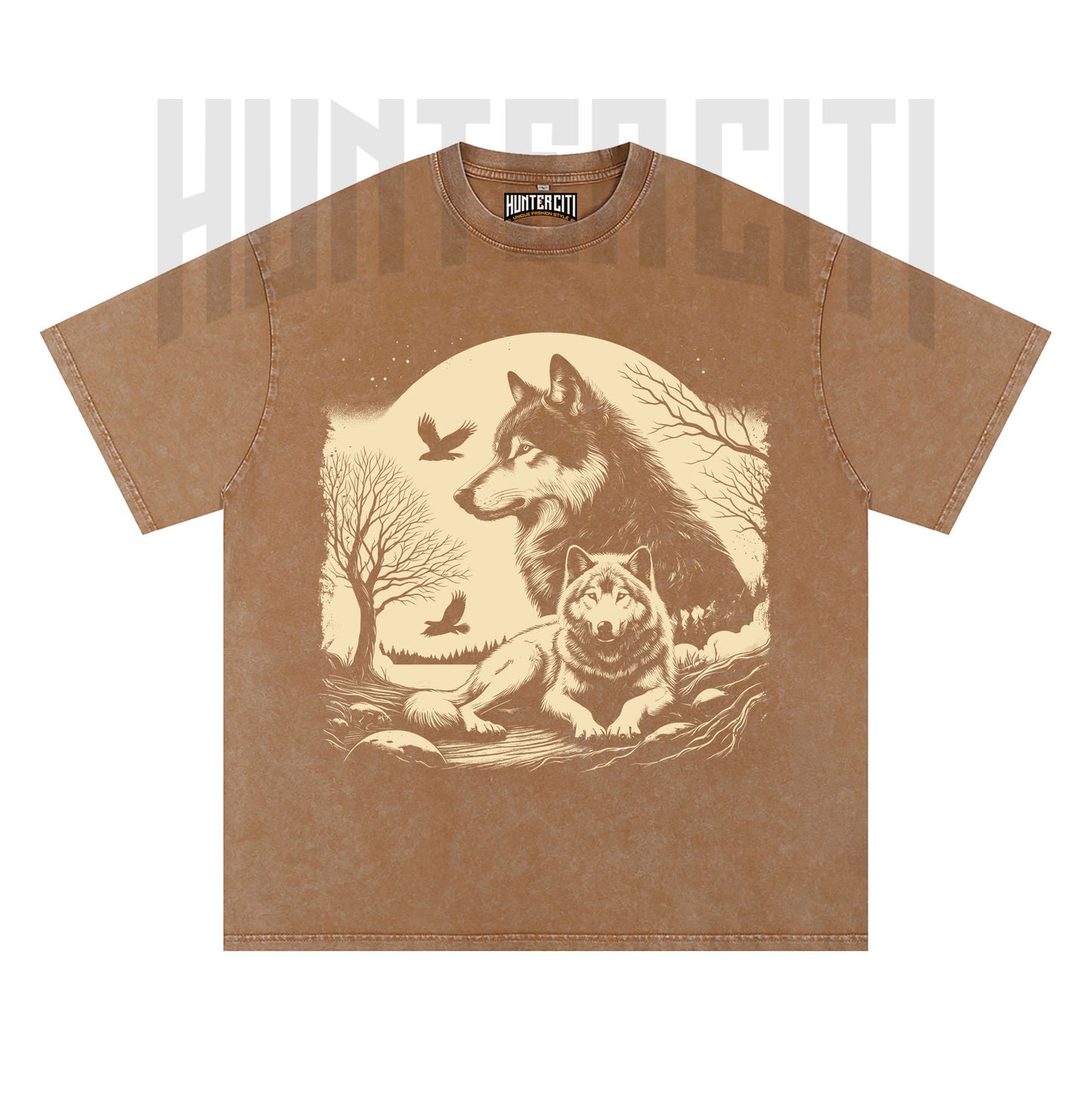 The Mountain Wolf T-Shirt, Vintage 90s Style Wolf Graphic Tee, Oversize Acid Wash Unisex T-Shirt, Perfect Gift for Wolf Lovers