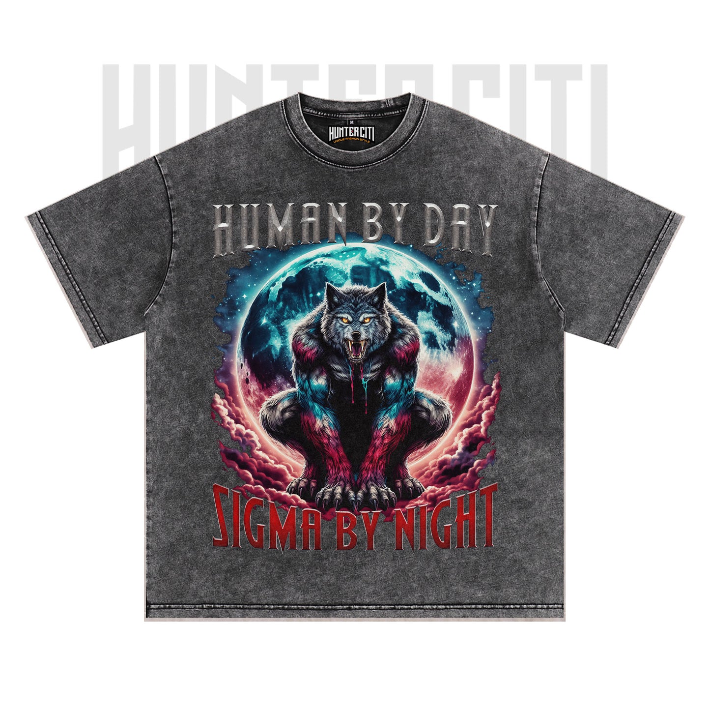Human By Day Sigma By Night T-Shirt, Werewolf Sigma Meme Tee, Vintage Wolf Tshirt, Alpha Male Shirt, Lone Alpha Wolf Gift