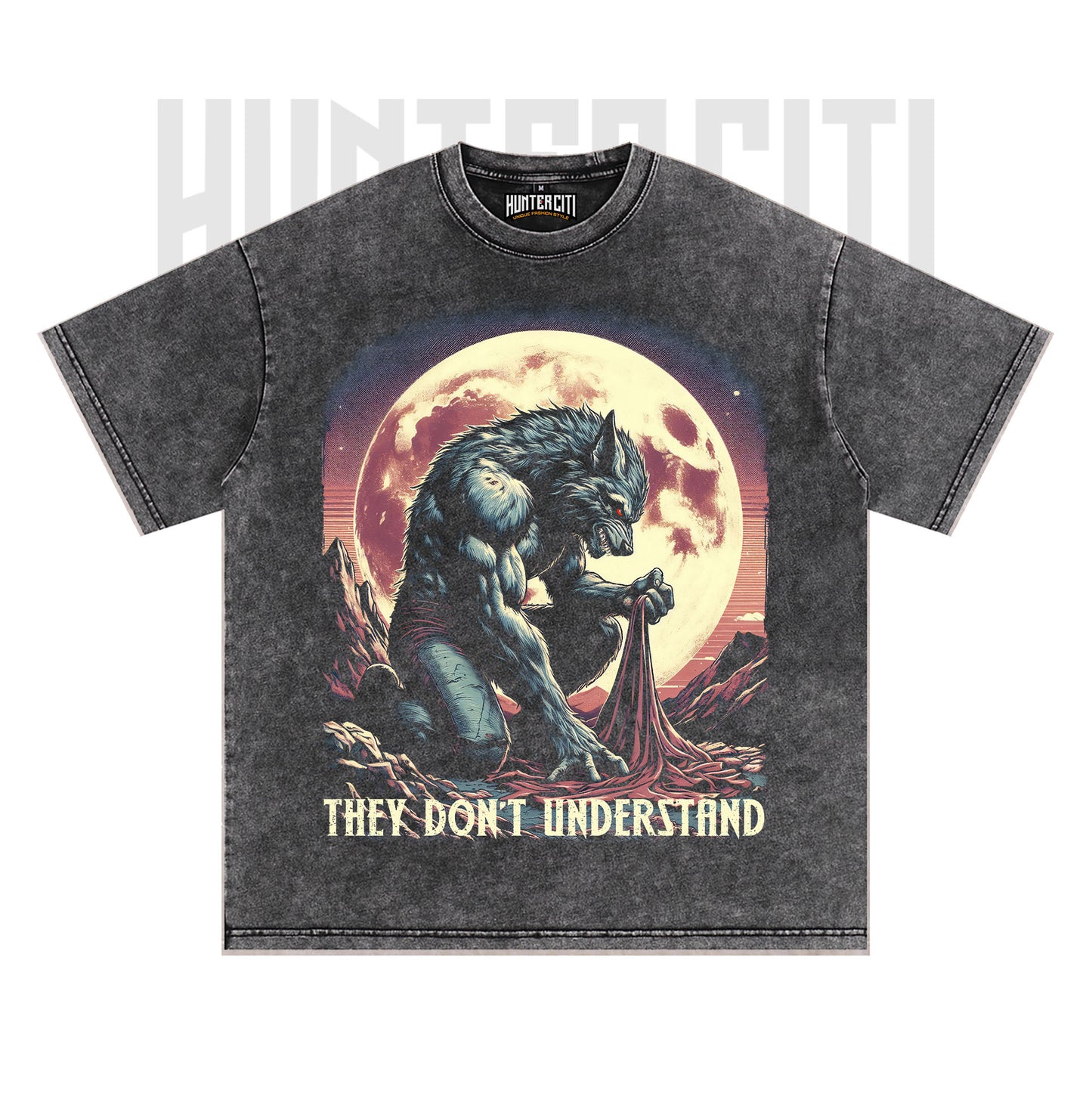 They Don't Understand Wolf T-Shirt, Werewolf Meme Graphic Tee, Vintage 90s Style Oversize Unisex T-Shirt, Retro Alpha Wolf Gift