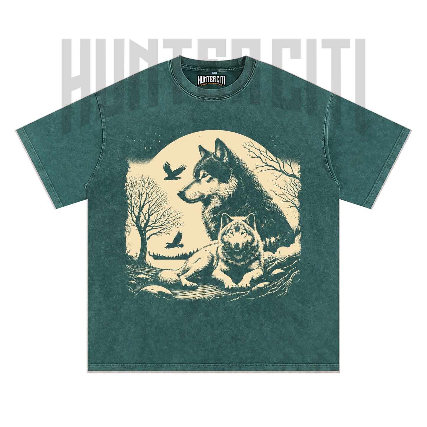 The Mountain Wolf T-Shirt, Vintage 90s Style Wolf Graphic Tee, Oversize Acid Wash Unisex T-Shirt, Perfect Gift for Wolf Lovers