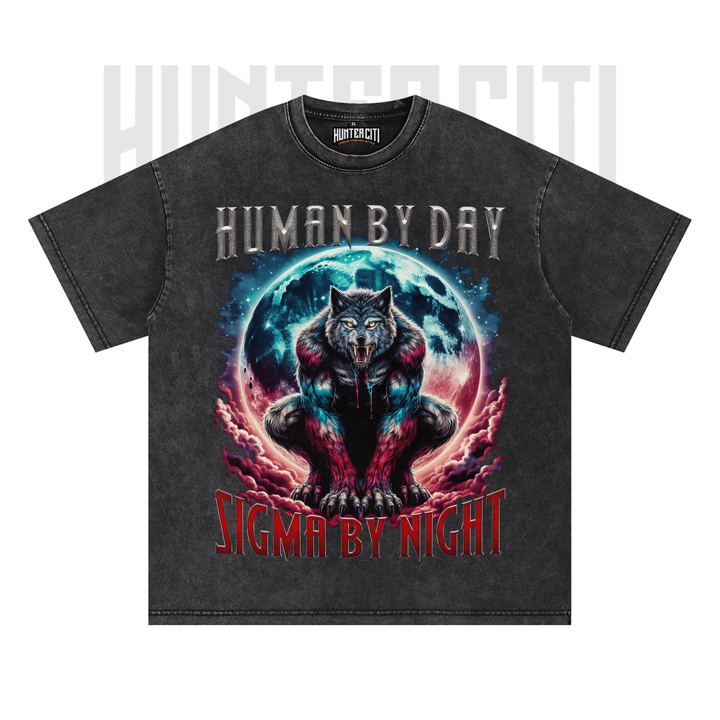 Human By Day Sigma By Night T-Shirt, Werewolf Sigma Meme Tee, Vintage Wolf Tshirt, Alpha Male Shirt, Lone Alpha Wolf Gift