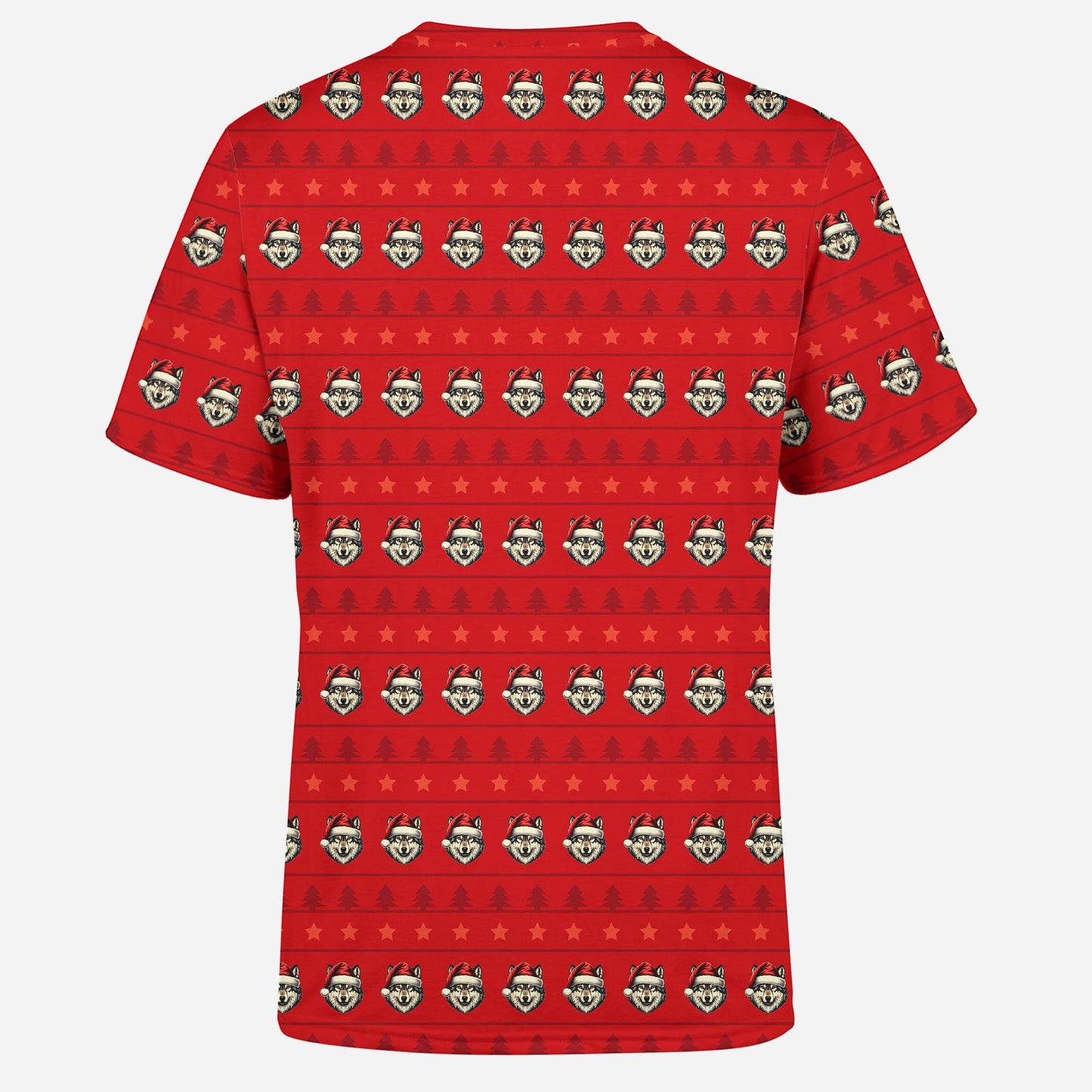 Santa Wolf Christmas Holiday Animal Funny Christmas Wolf Mens T-Shirt