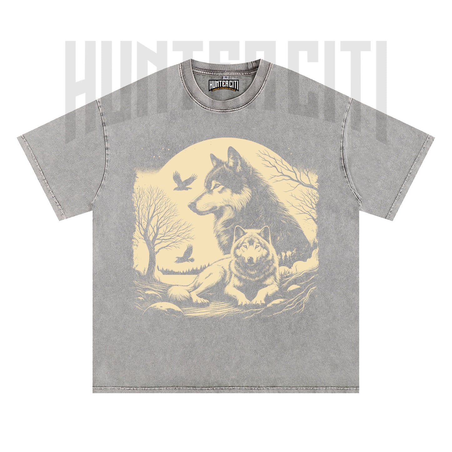 The Mountain Wolf T-Shirt, Vintage 90s Style Wolf Graphic Tee, Oversize Acid Wash Unisex T-Shirt, Perfect Gift for Wolf Lovers