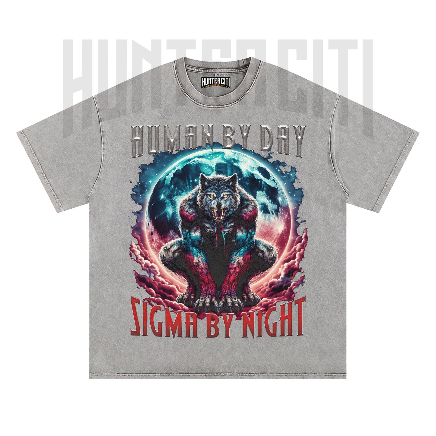 Human By Day Sigma By Night T-Shirt, Werewolf Sigma Meme Tee, Vintage Wolf Tshirt, Alpha Male Shirt, Lone Alpha Wolf Gift