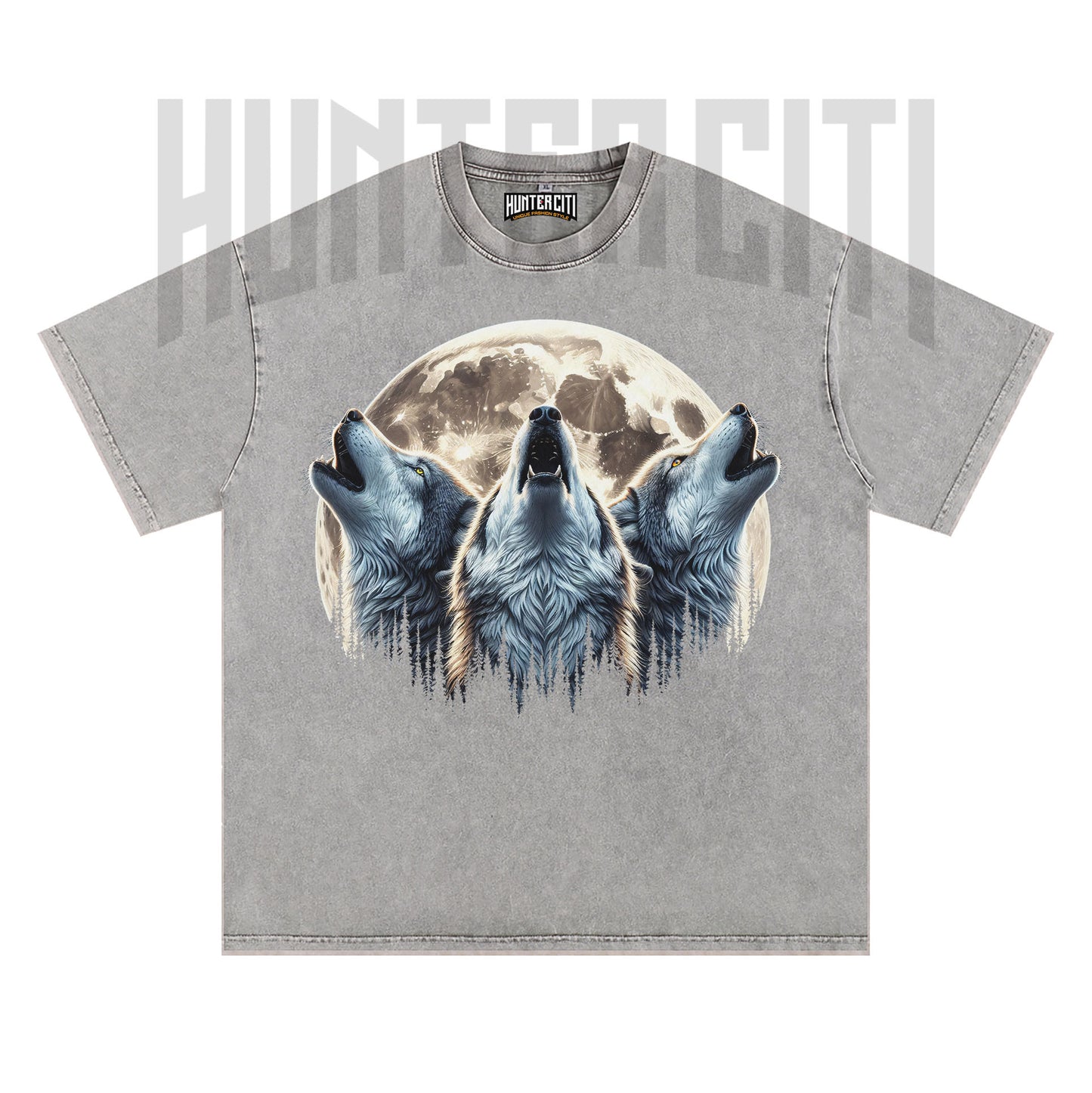 Three Wolf Moon T-Shirt, Vintage 90s Howling Wolf Graphic Tee, Wolf Pack Shirt, Oversize Acid Wash Unisex T-Shirt, Gift for Wolf Lovers