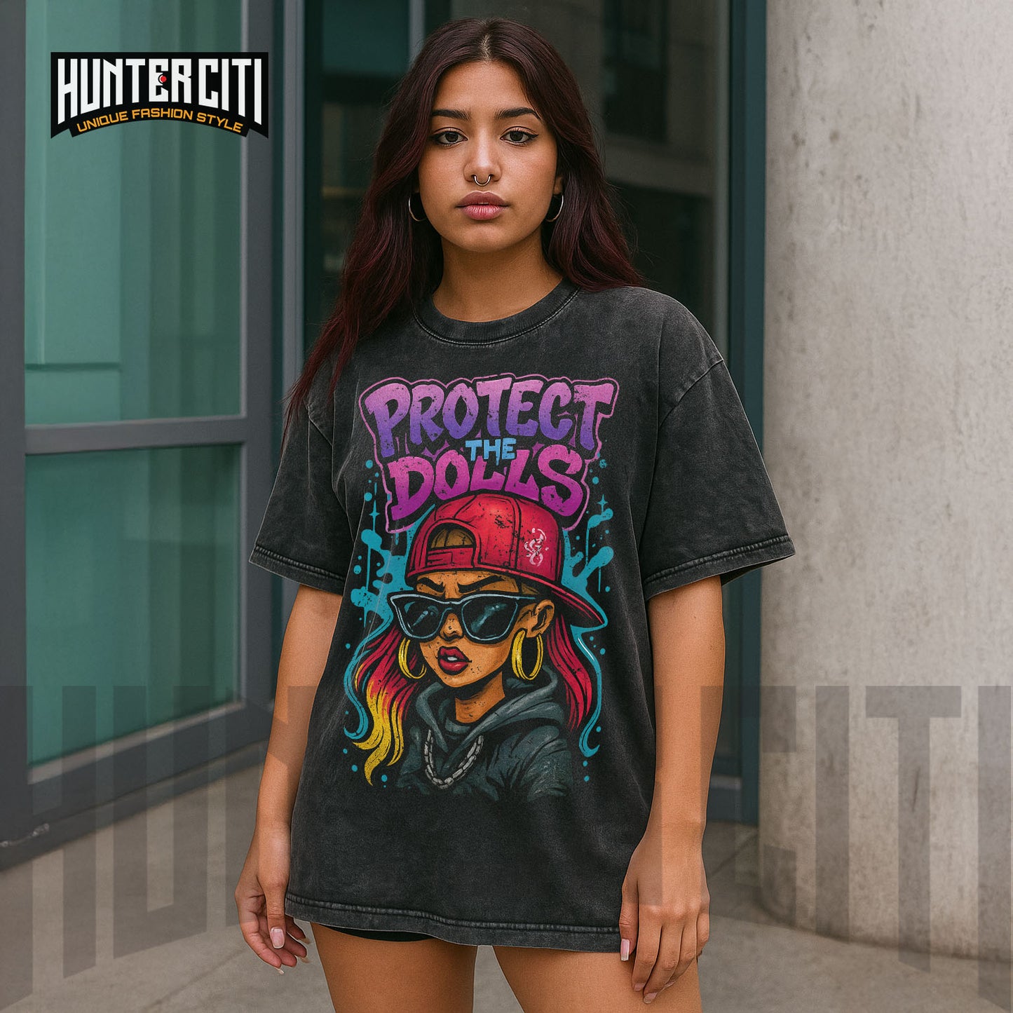 Protect The Dolls T Shirt – Vintage Grunge Graphic Oversize Wash Unisex Tee Streetwear Lovers