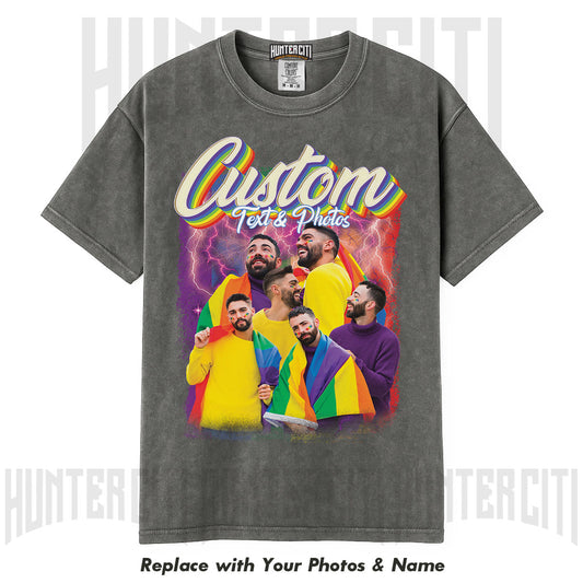 Custom LGBT Comfort Colors T-Shirt – Add Photo & Text Pride Shirt