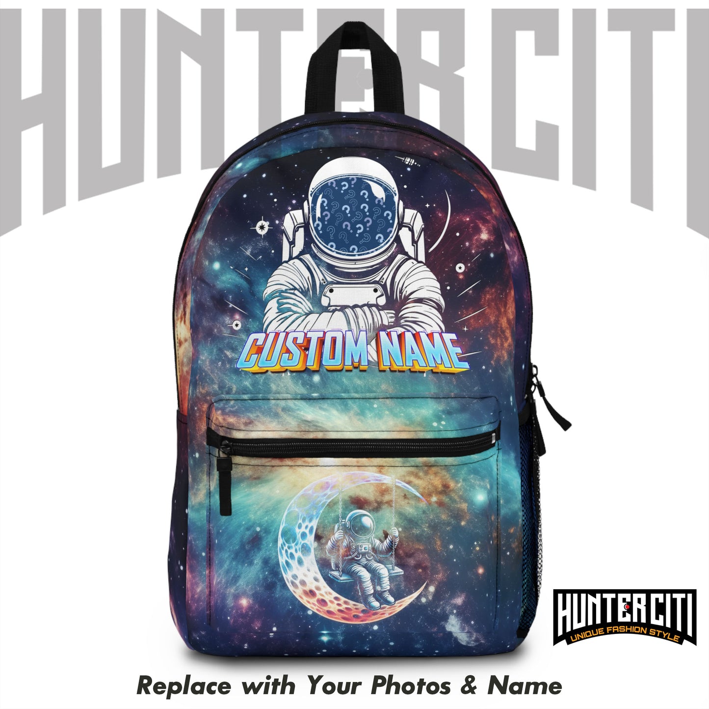 Personalised childs backpack – Custom Name & Photo | Astronaut, Unicorn, Dinosaur, Tie Dye Designs