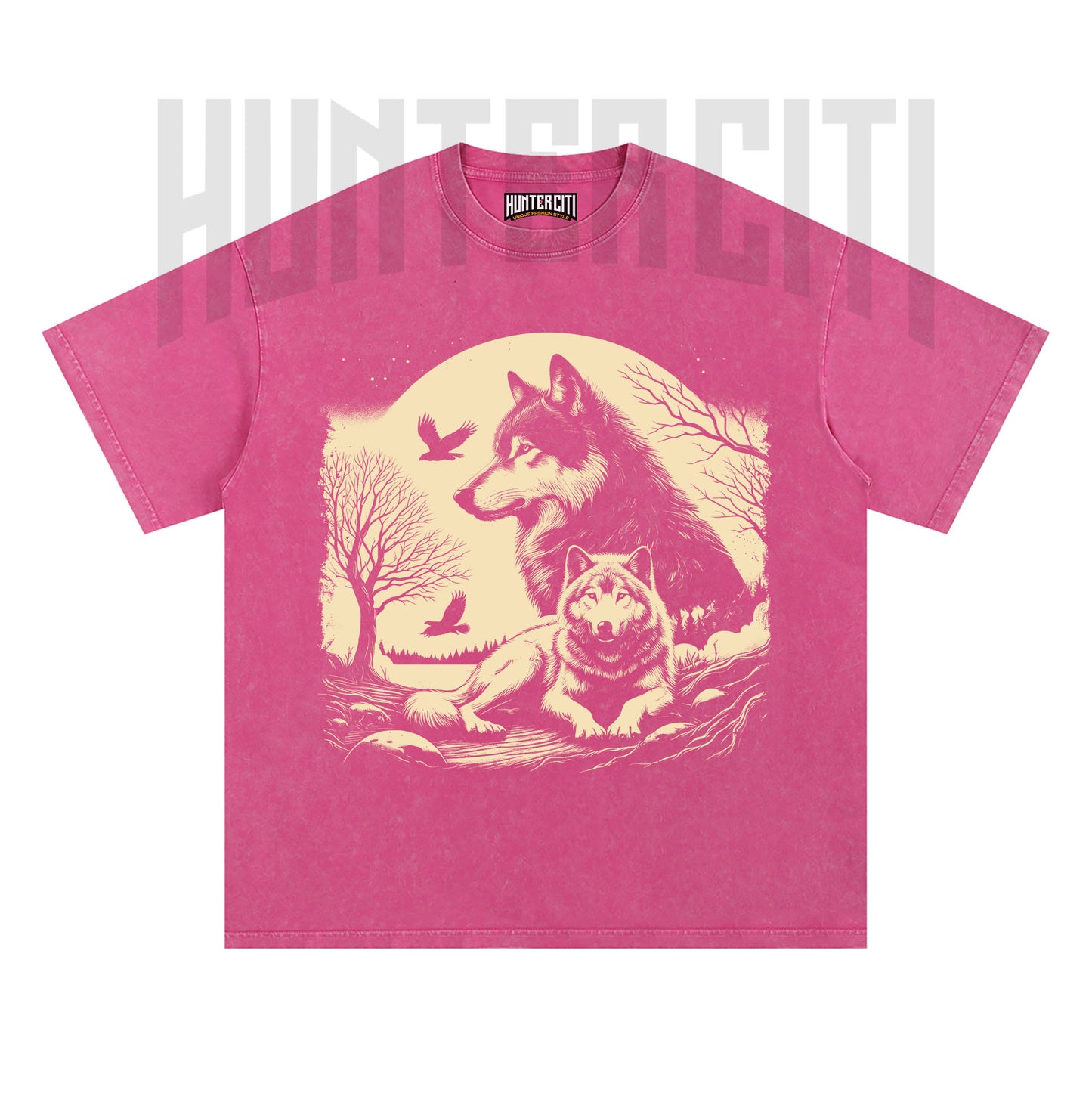 The Mountain Wolf T-Shirt, Vintage 90s Style Wolf Graphic Tee, Oversize Acid Wash Unisex T-Shirt, Perfect Gift for Wolf Lovers