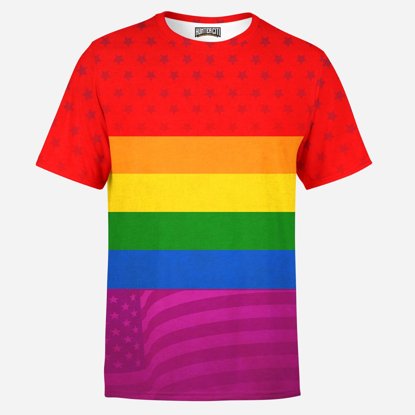 American Pride Rainbow Flag Tie Dye Mens T-Shirt