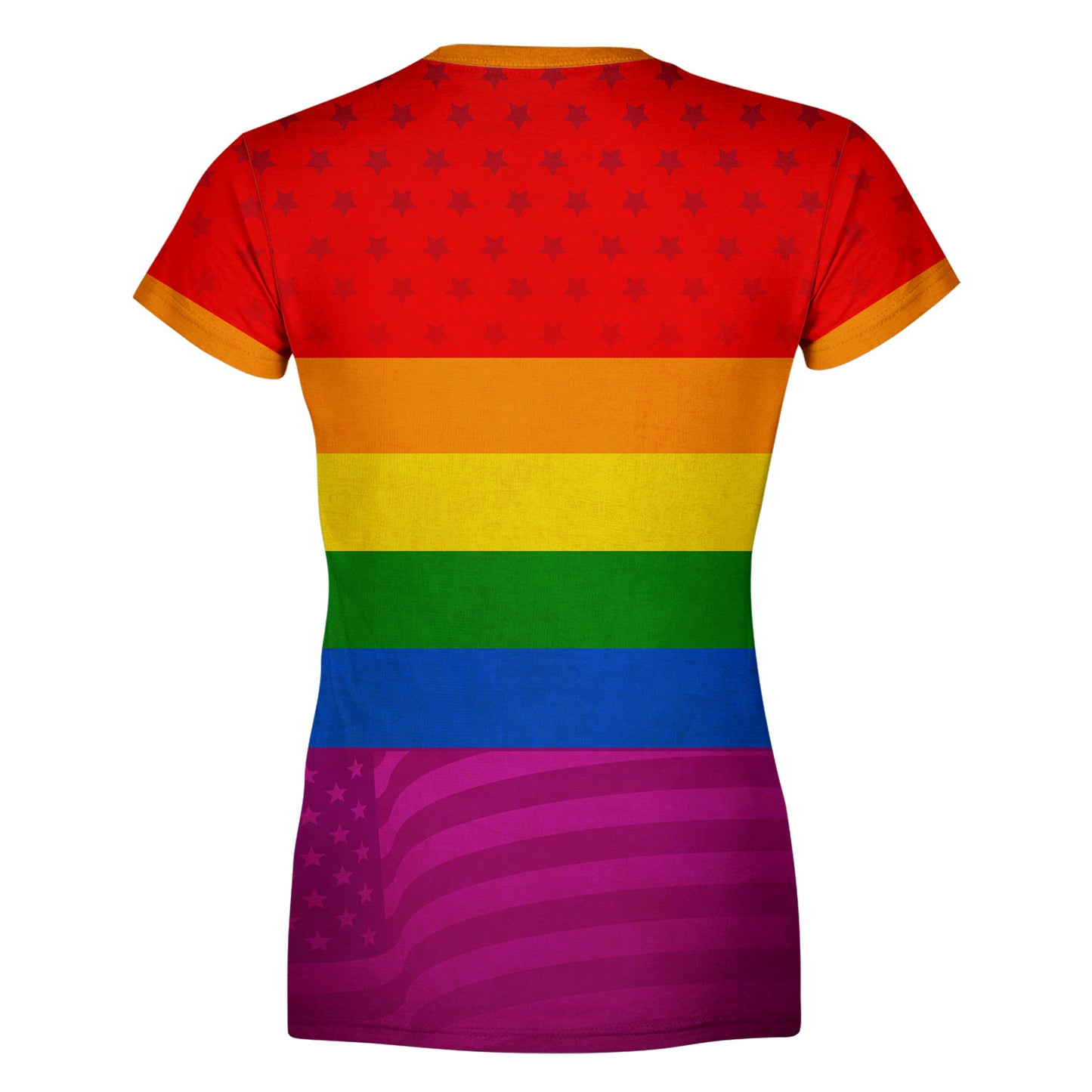 American Pride Rainbow Flag Tie Dye Womens T-Shirt – Gay Flag T Shirt, Pride Shirt Rainbow, LGBT Flag Shirt