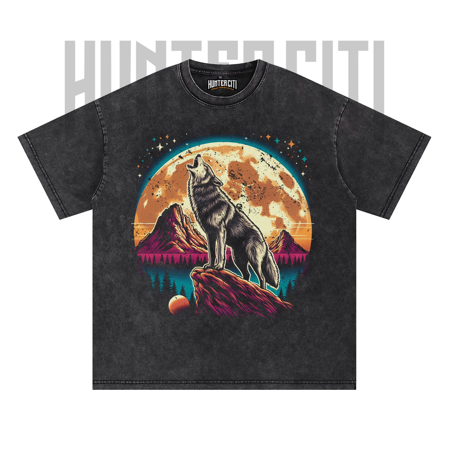 Vintage 90s Wolf Moon T-Shirt, Howling Wolf Graphic Tee, Retro Nostalgia T-shirt, Fun Nature Lover Gift, Oversize Unisex