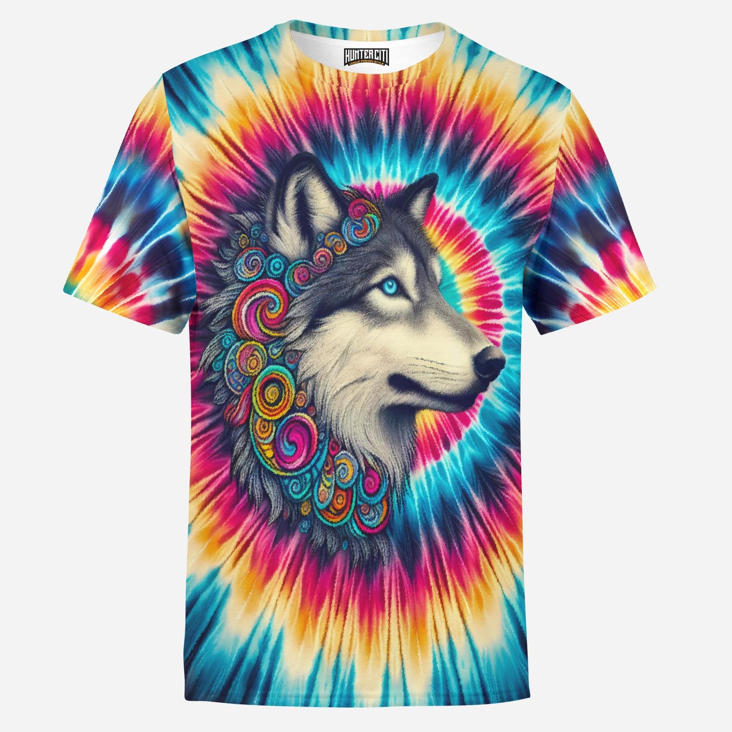 Mystic Wolf Tie Dye Mens T-Shirt
