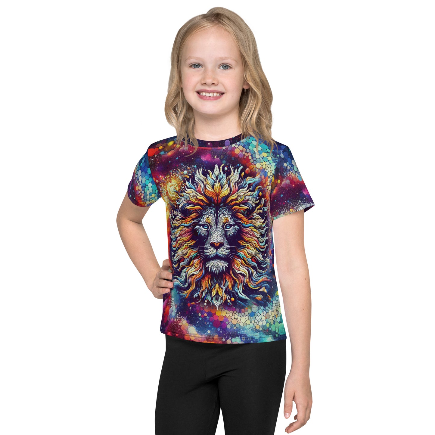 Lion Mosaic Galaxy vintage Kids T-shirt