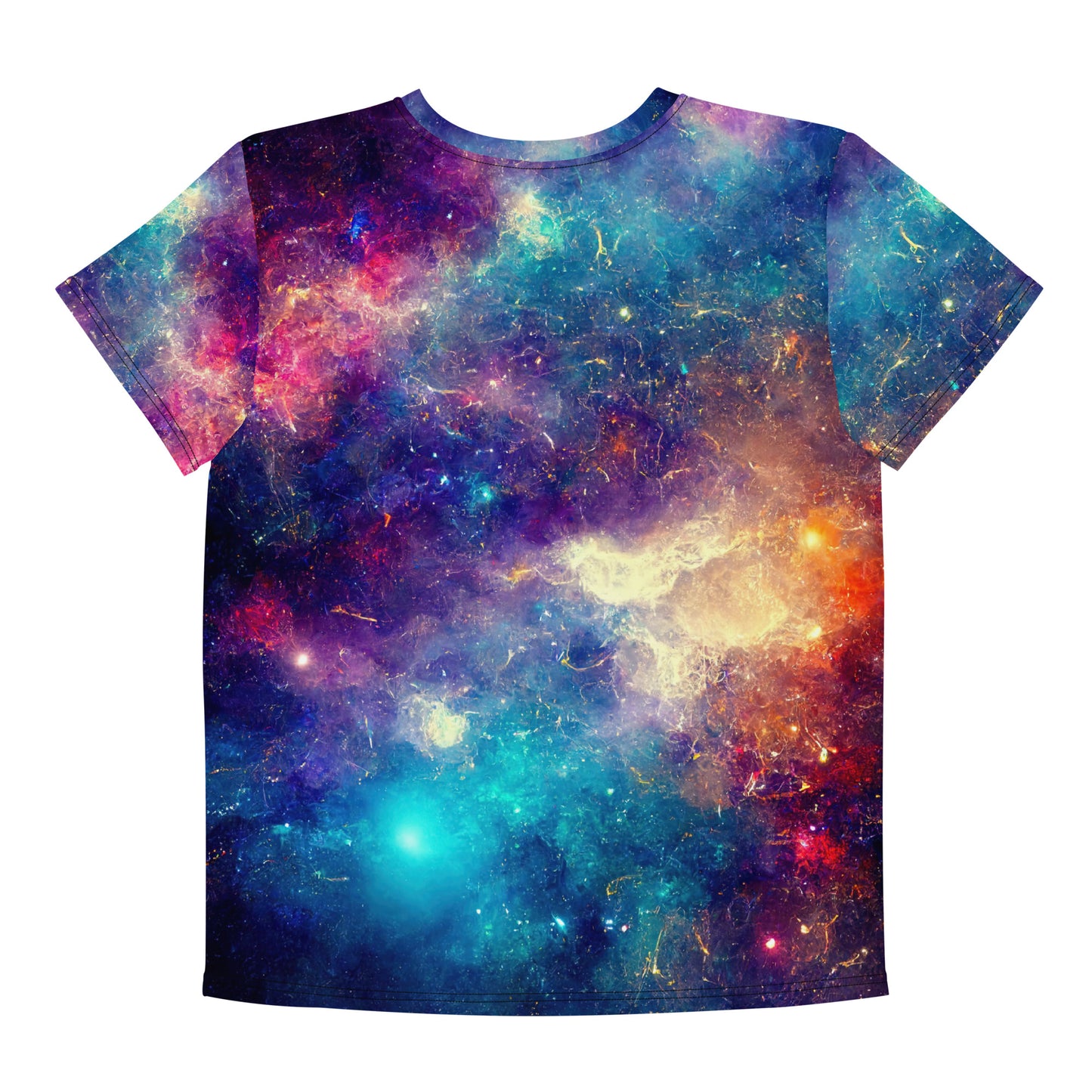 Dinosaur In Galaxy Cosmic Black Hole Youth crew neck t-shirt
