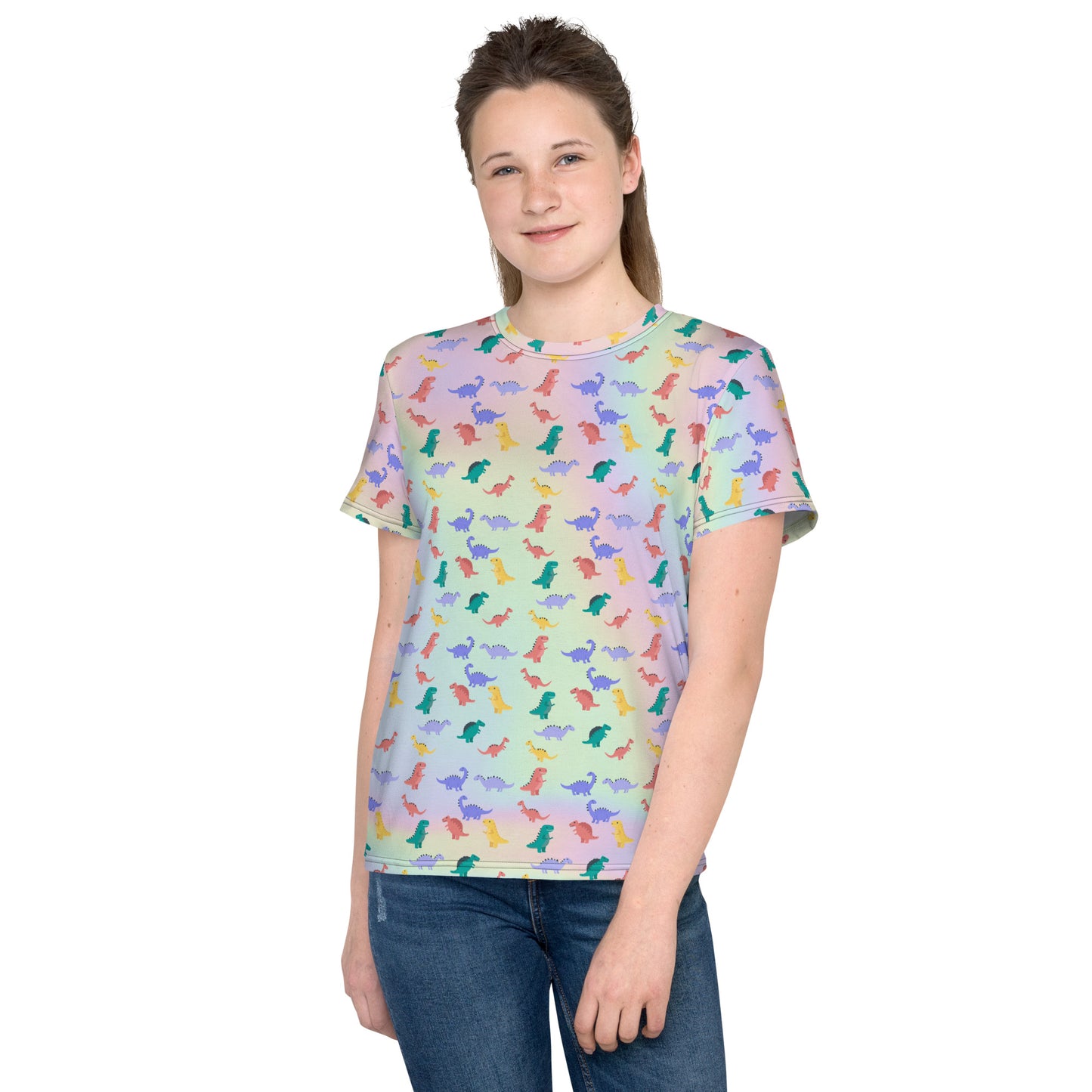 Types Of Dinosaurs Cute Youth crew neck t-shirt