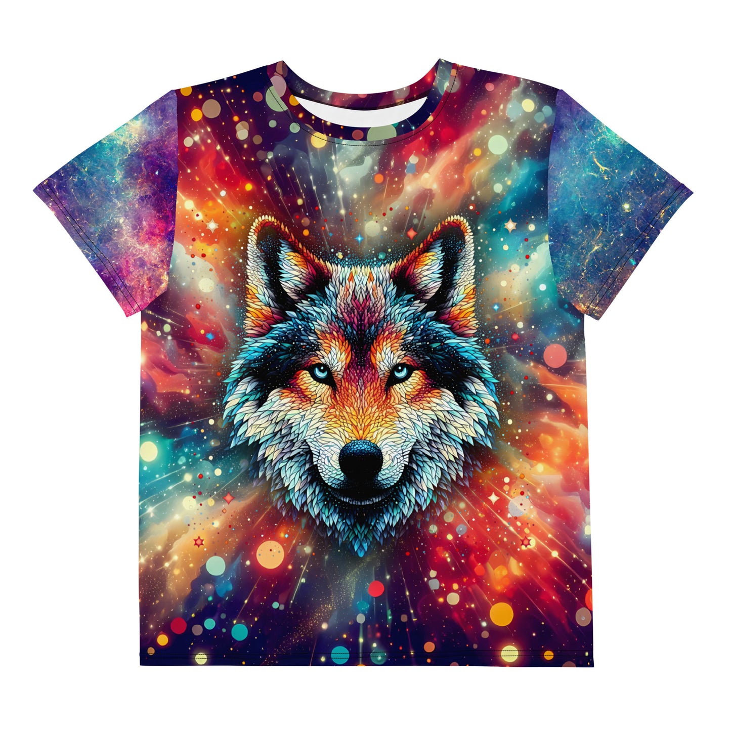Wolf In Galaxy Vintage Youth crew neck t-shirt