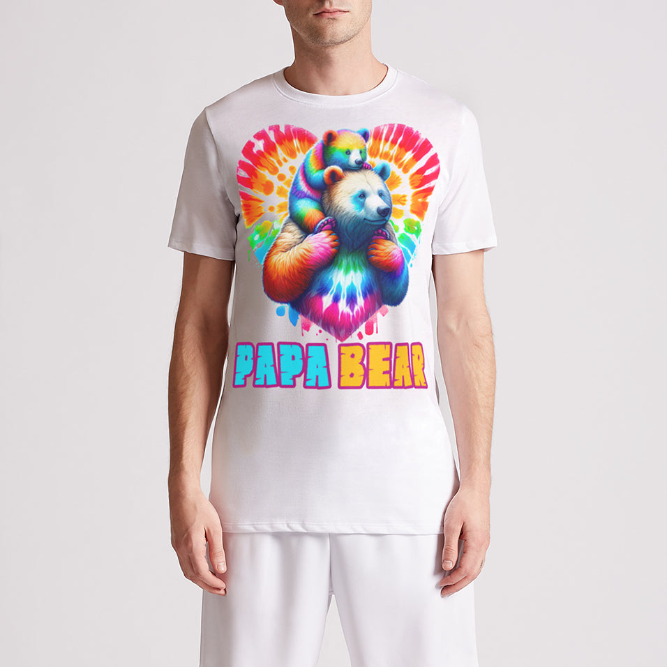 Papa Bear Tie Dye Mens Premium T-Shirt