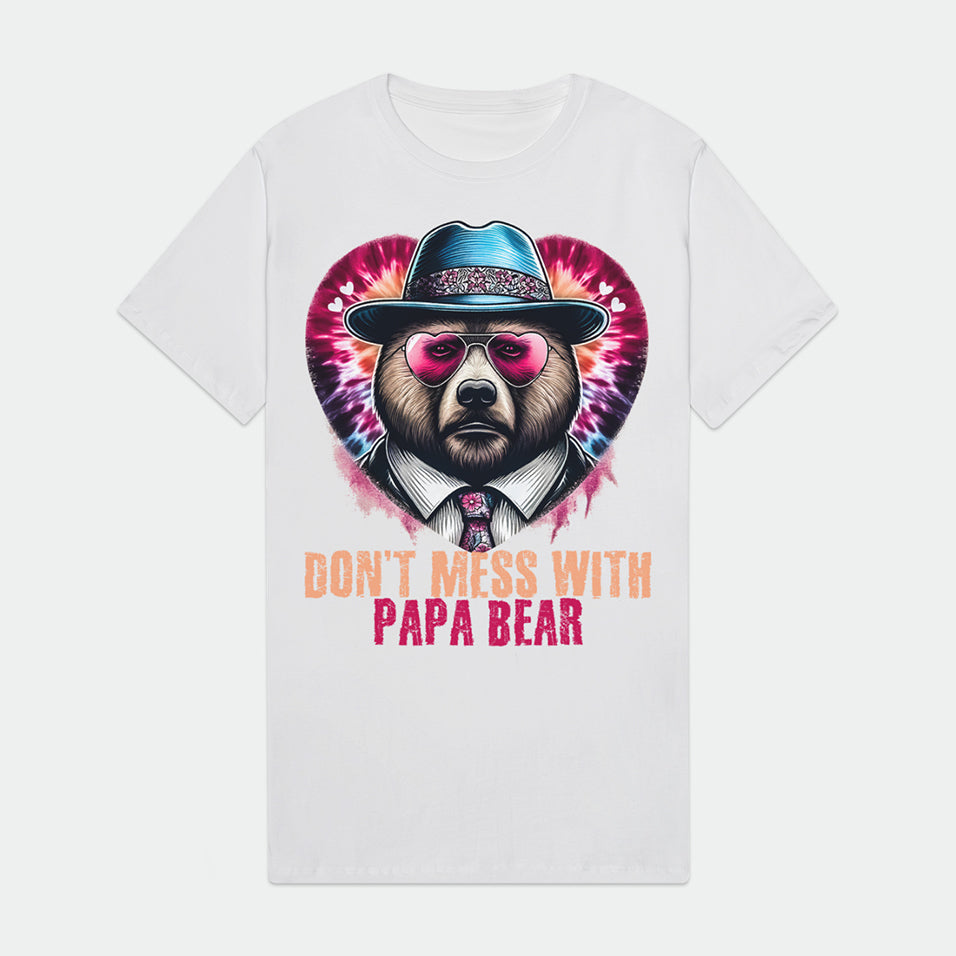 Don't Mess With Papa Bear Tie Dye Mens Premium T-Shirt