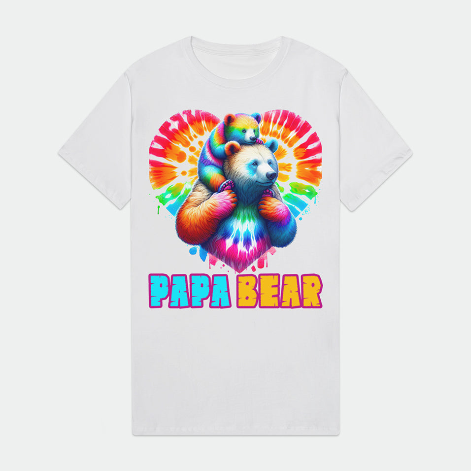 Papa Bear Tie Dye Mens Premium T-Shirt