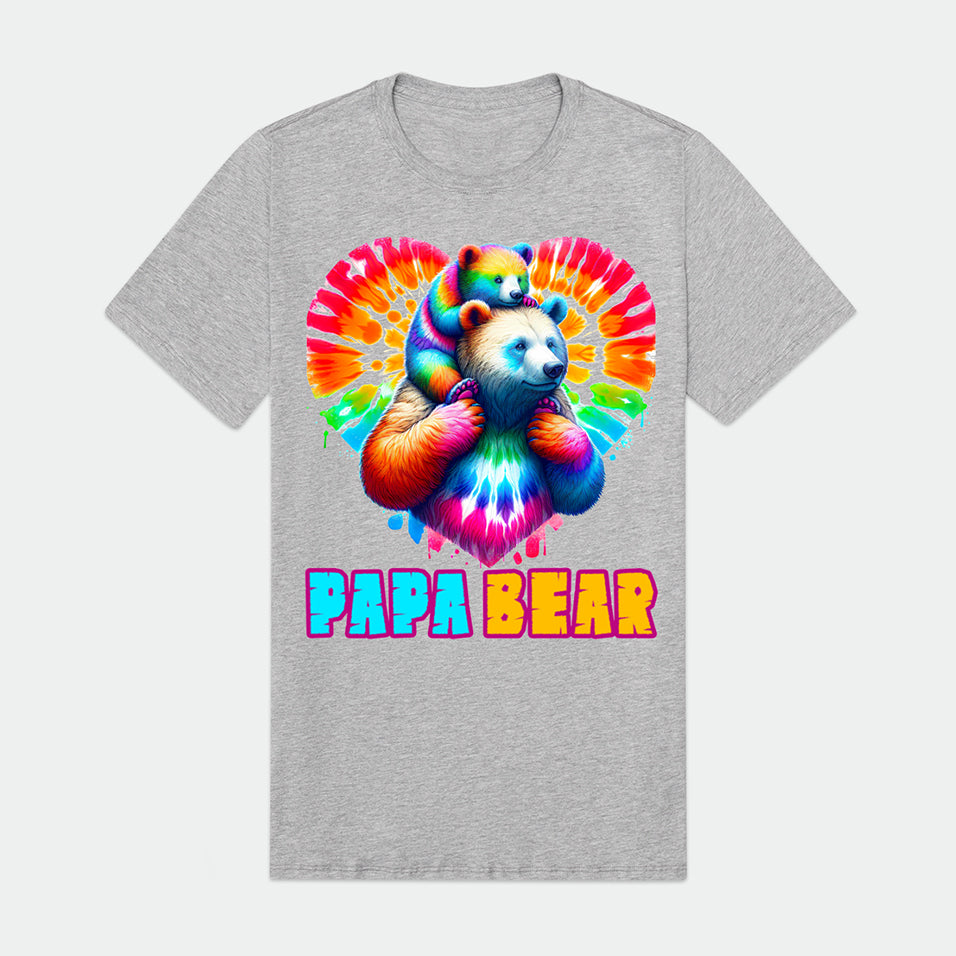 Papa Bear Tie Dye Mens Premium T-Shirt