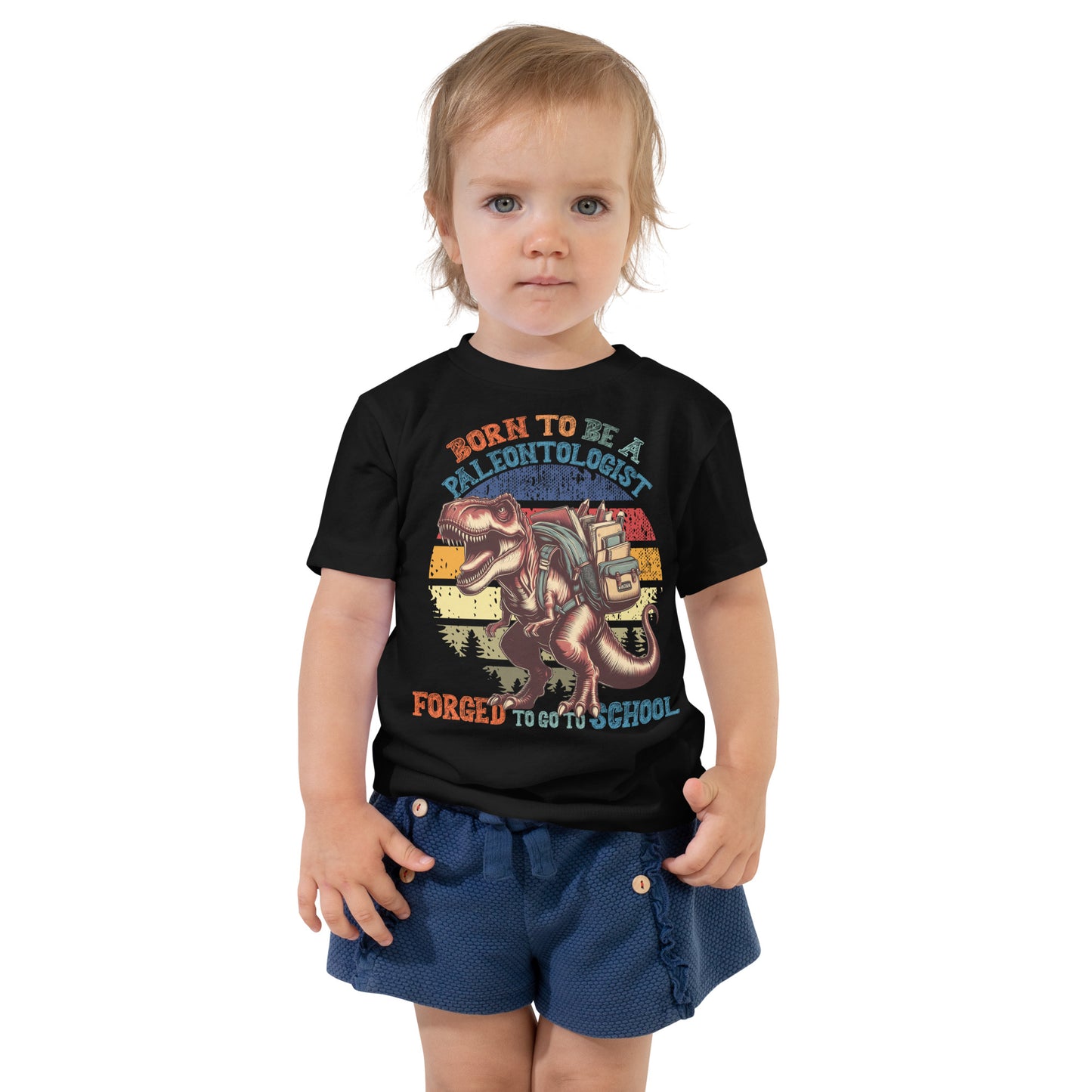 Born To Be A Paleontologist Forced To Go To School Vintage Toddler T-Shirt