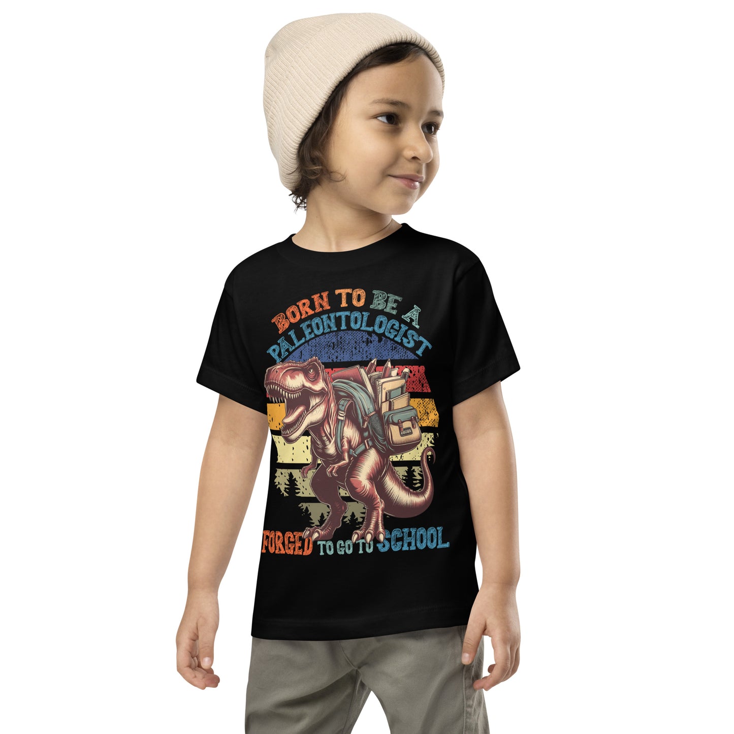 Born To Be A Paleontologist Forced To Go To School Vintage Toddler T-Shirt