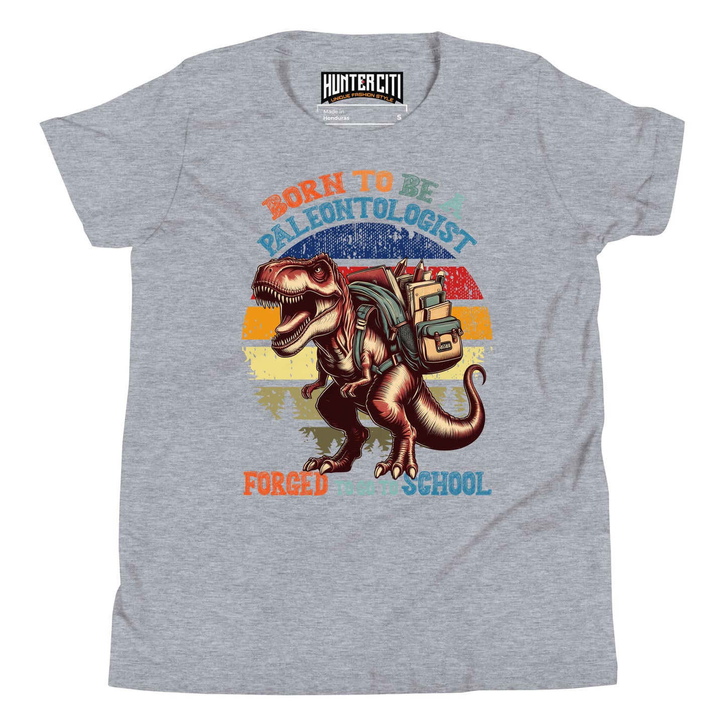 Born To Be A Paleontologist Forced To Go To School Vintage Youth T-Shirt