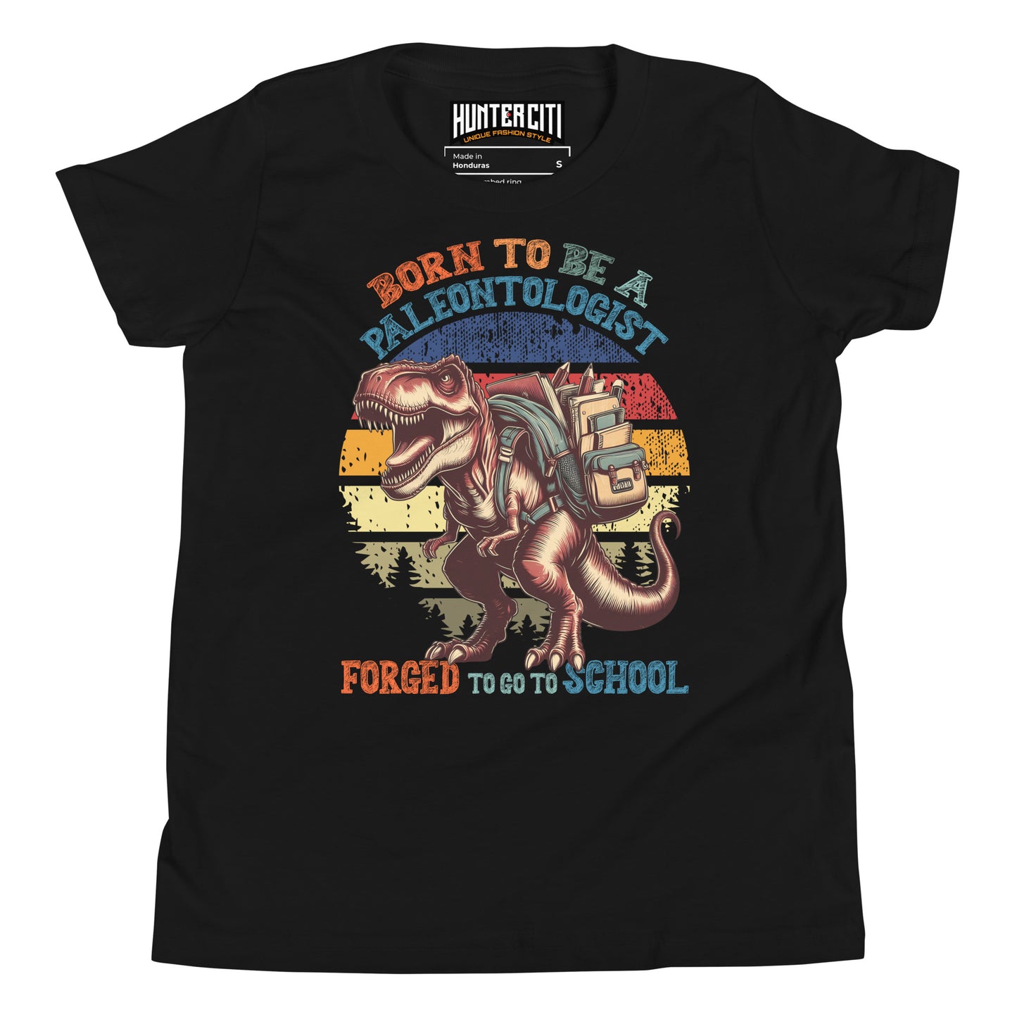 Born To Be A Paleontologist Forced To Go To School Vintage Youth T-Shirt