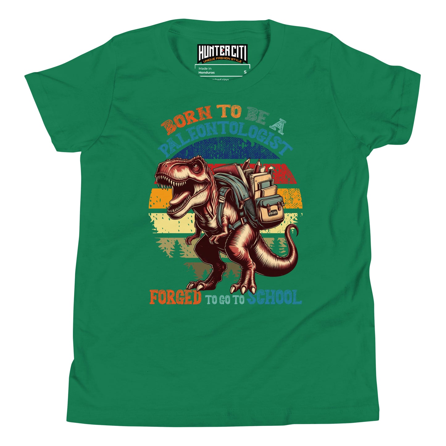Born To Be A Paleontologist Forced To Go To School Vintage Youth T-Shirt