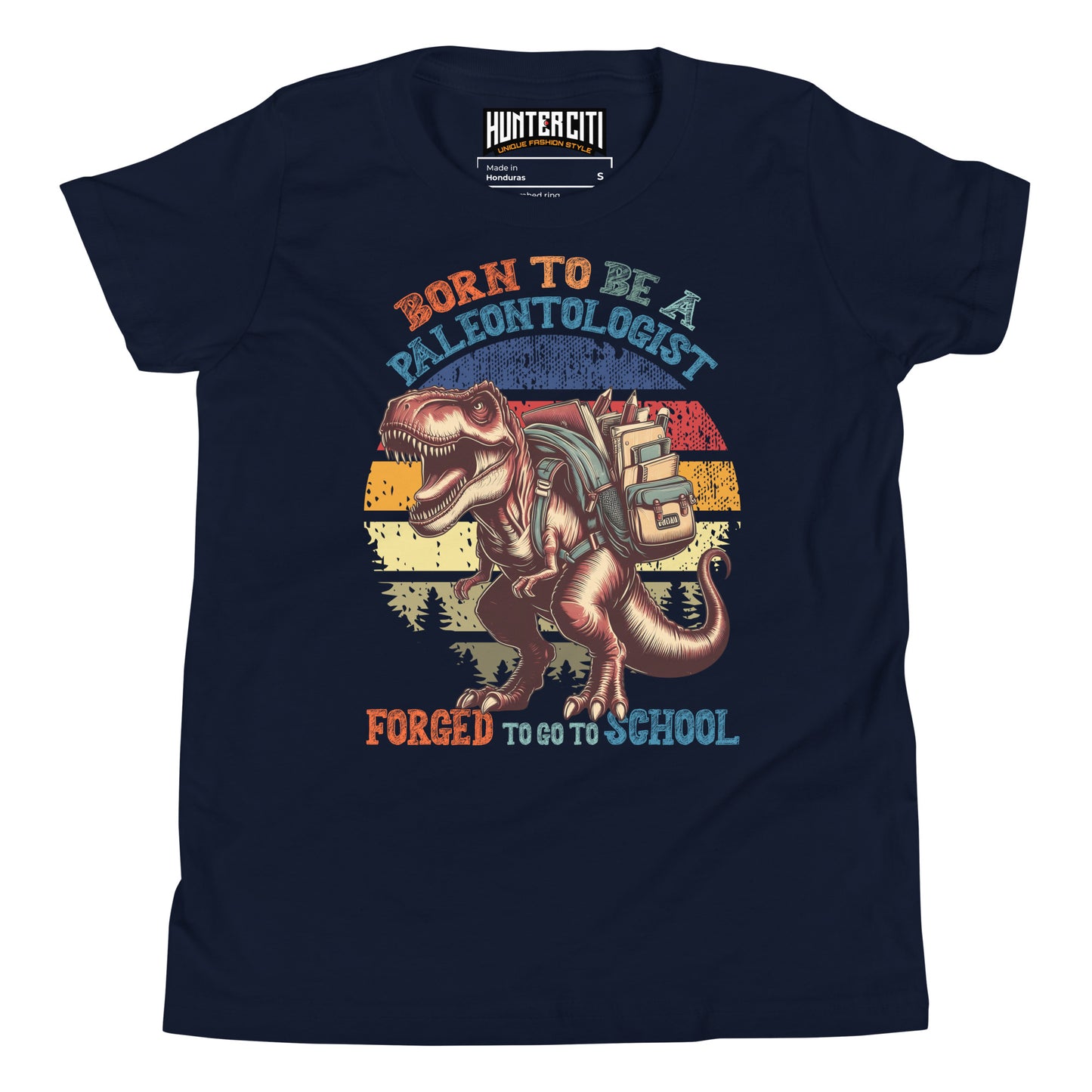 Born To Be A Paleontologist Forced To Go To School Vintage Youth T-Shirt