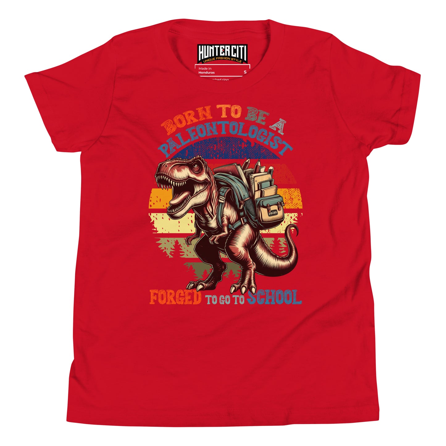 Born To Be A Paleontologist Forced To Go To School Vintage Youth T-Shirt