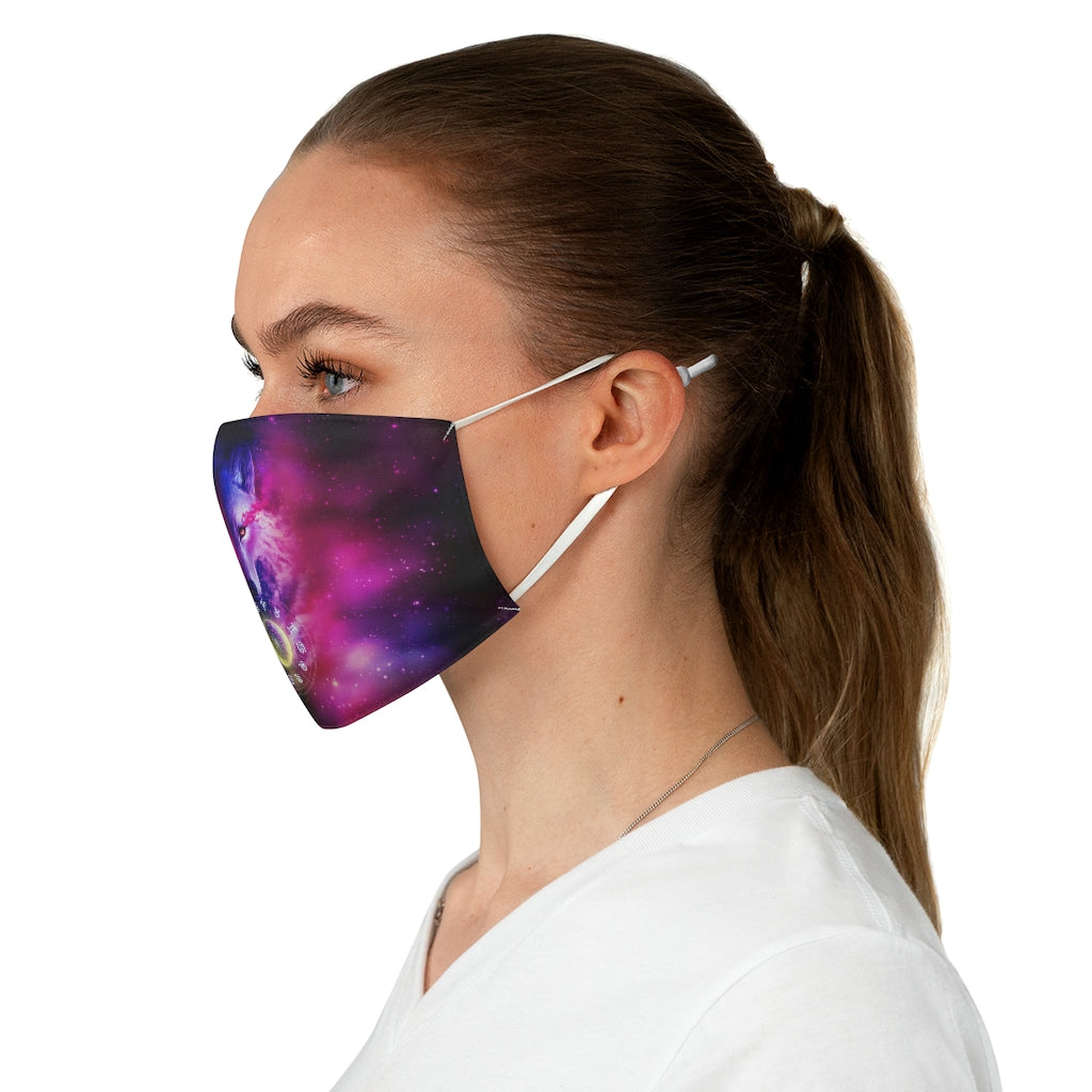 Wolf galaxy and zodiac Fabric Face Mask