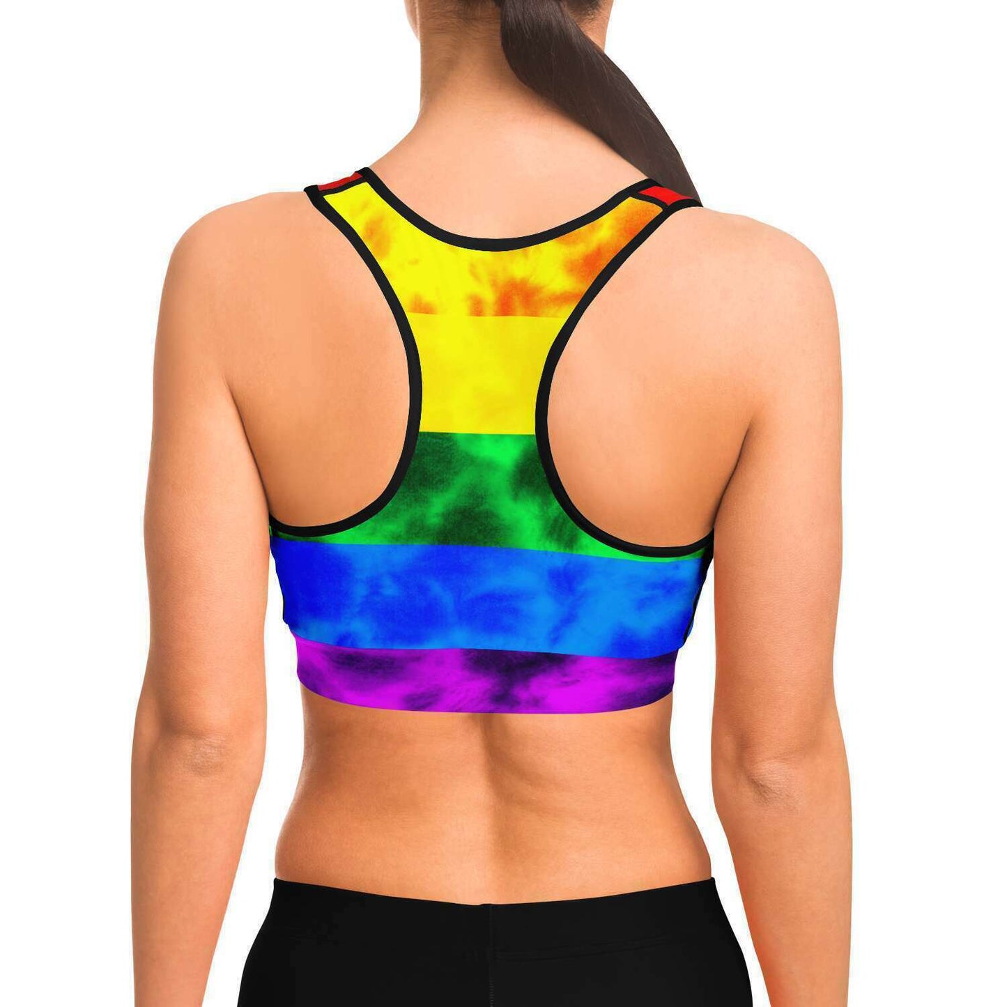 Rainbow Flag Tie Dye Sports Bra