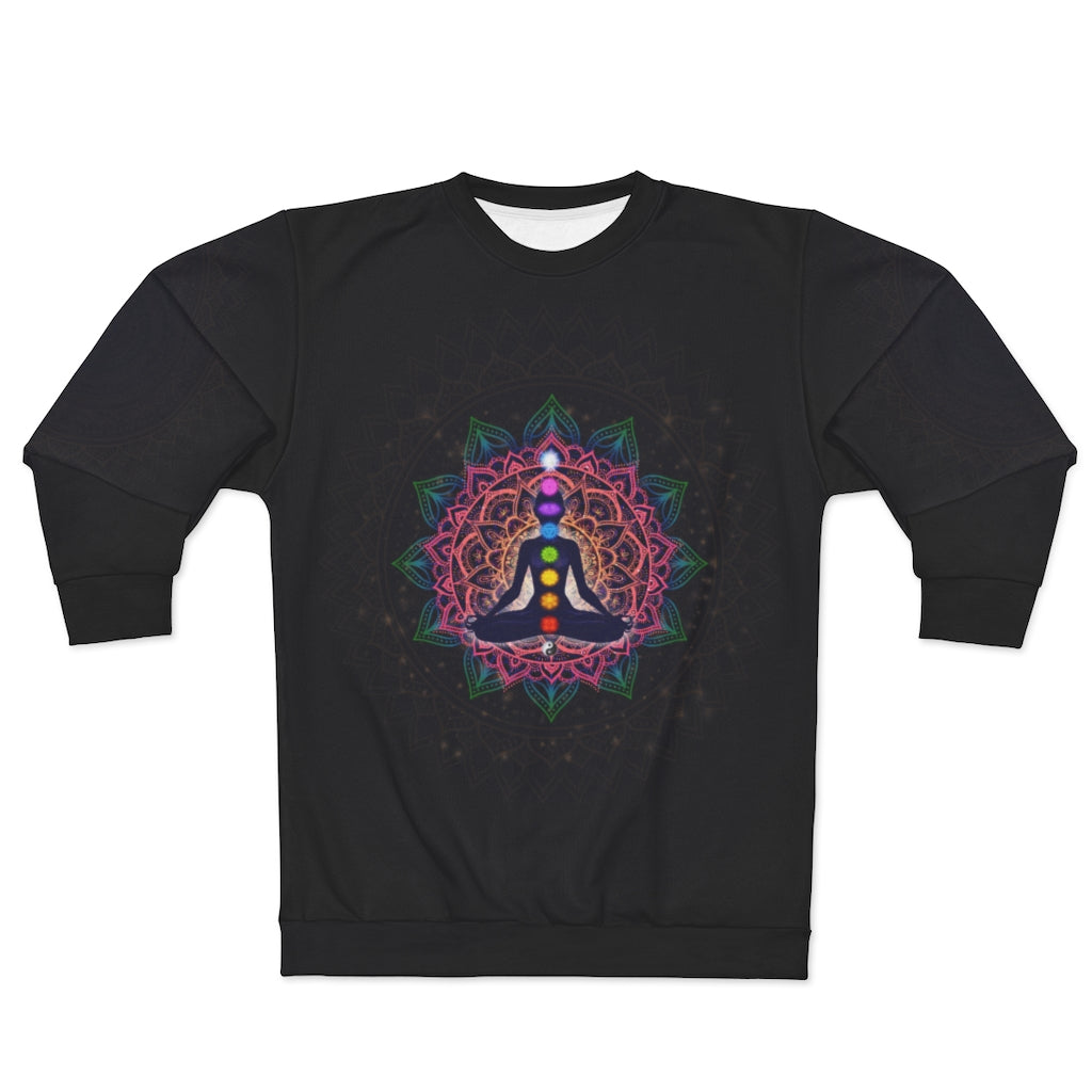 Meditating Human In Lotus Pose AOP Unisex Sweatshirt