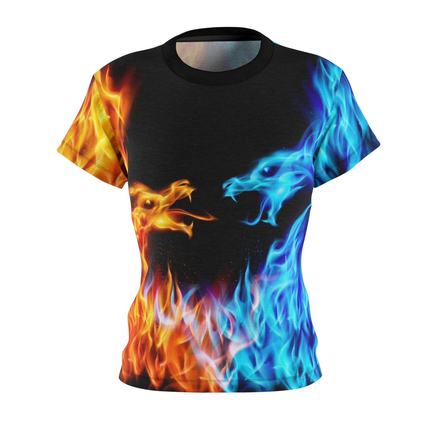 Blue And Red Fiery Dragons Women's T-Shirt