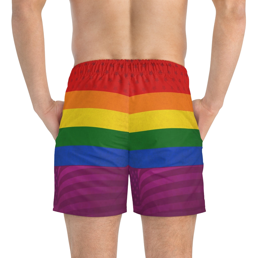 Rainbow Pride Flag Swim Trunks