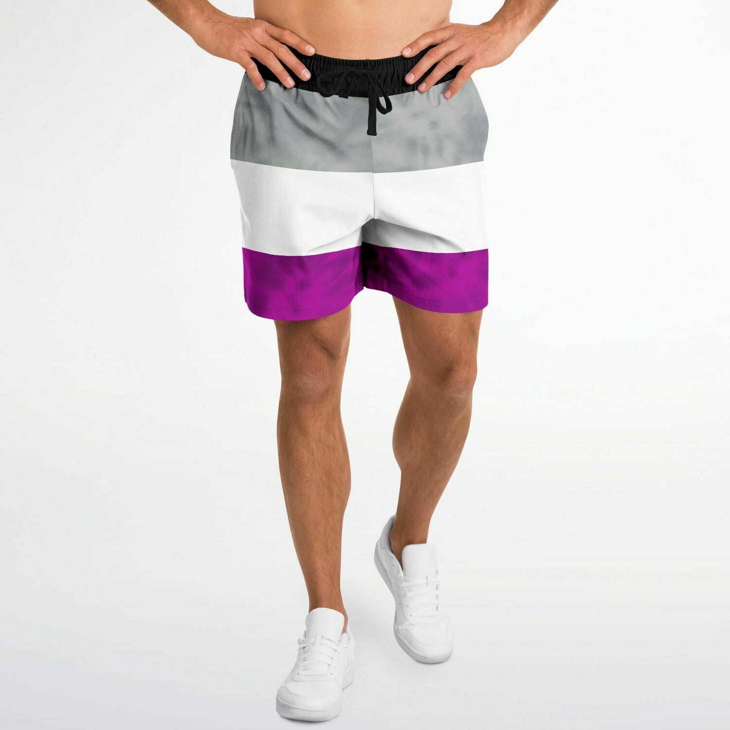 Asexual Pride Flag Tie Dye Athletic Shorts
