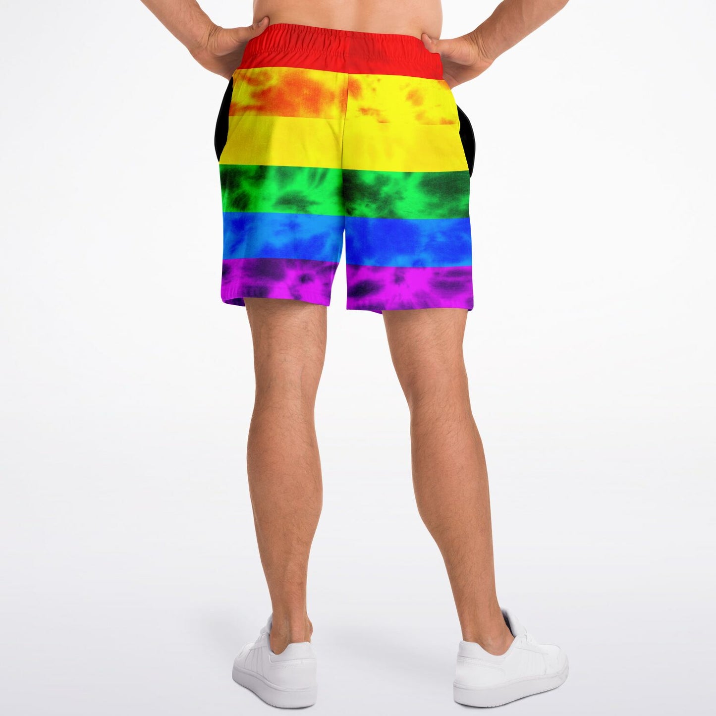 Rainbow Flag Tie Dye Athletic Shorts