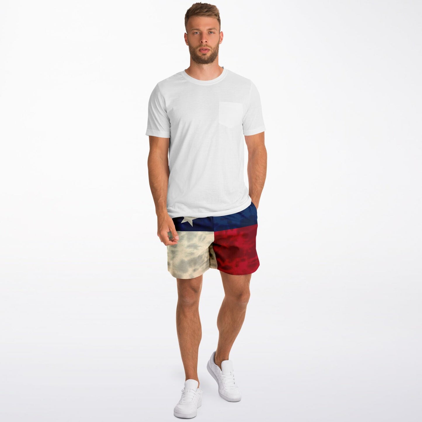Texas Flag Tie Dye Athletic Shorts