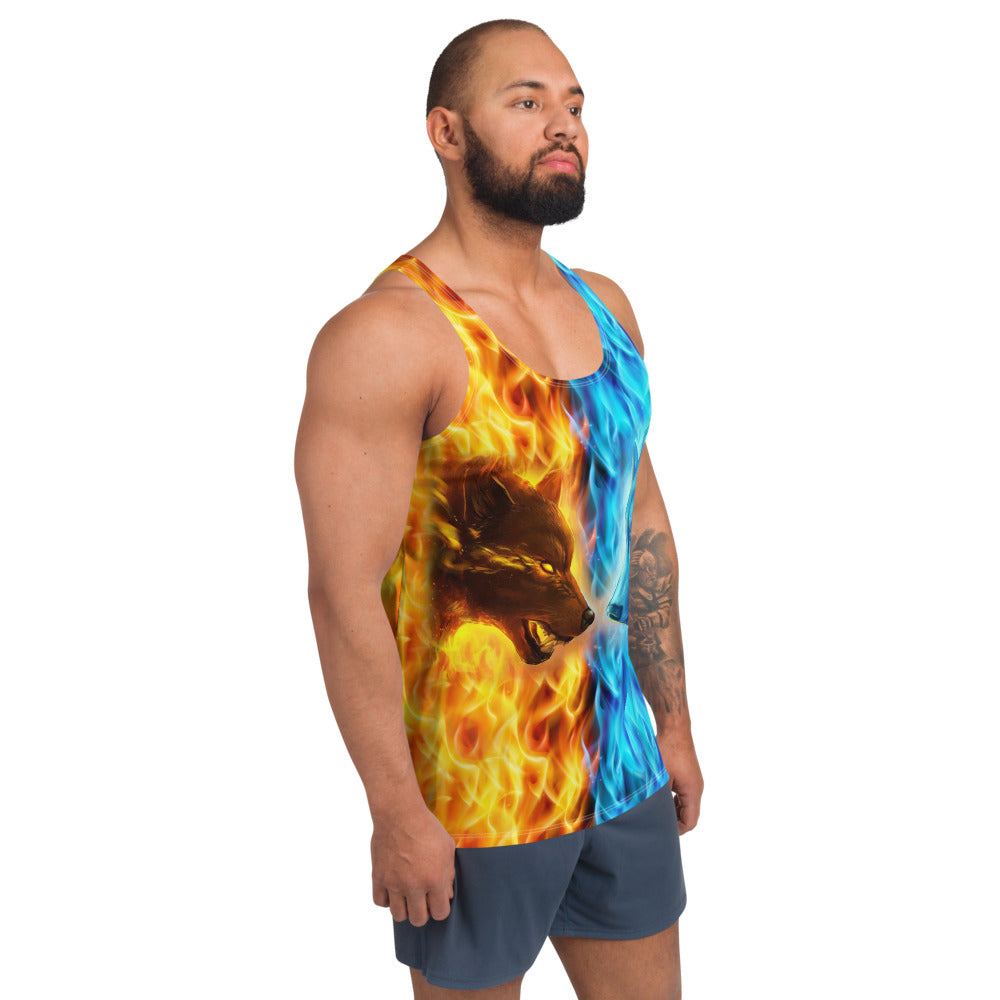 Wolf Fire and Ice Unisex Tank Top