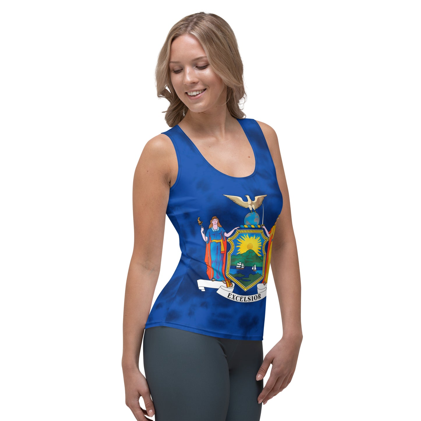 New York Flag Tie Dye women Tank Top