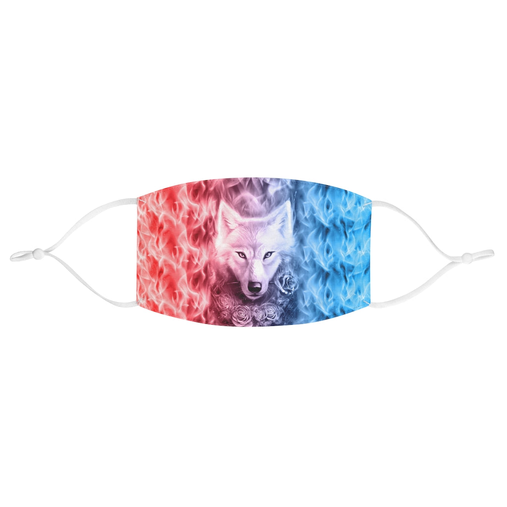 Wolf And Flower Fabric Face Mask